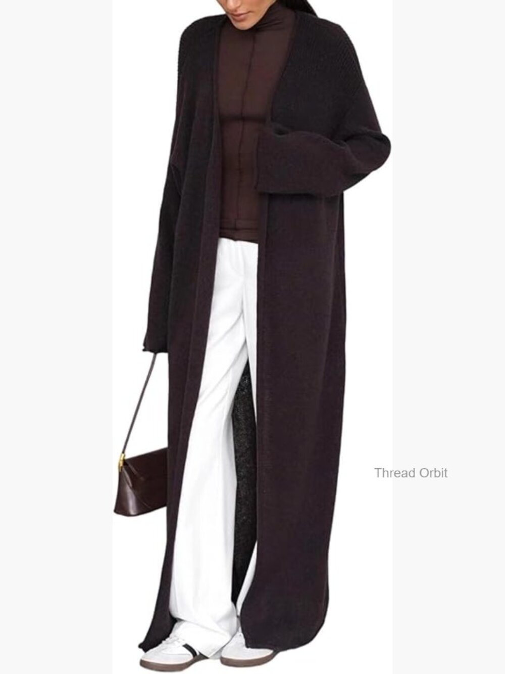 Lightweight Open Front Long Sleeve Duster Cardigan Sweater Maxi Coat